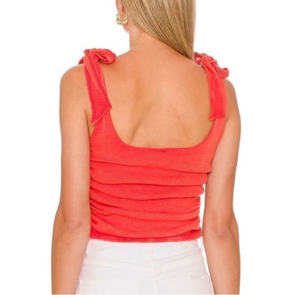 Free People | Boulevard Rouched Crop Tank in Guava Berry Red, NWT - Picture 2 of 11